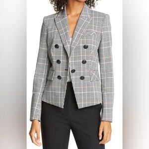 VERONICA BEARD Blazer Diego Dickey Womens Size 12 Shepherds Check Micro Cropped
